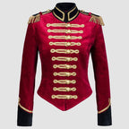 Women's Velvet V-Cut Military Style Jacket