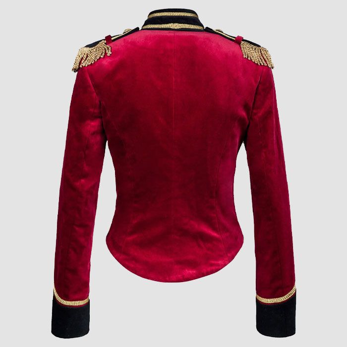 Women's Velvet V-Cut Military Style Jacket