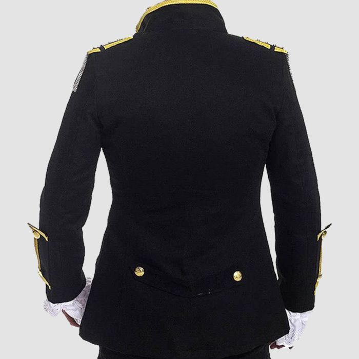 Black And Gold jacket Golden Steampunk Drummer Jacket