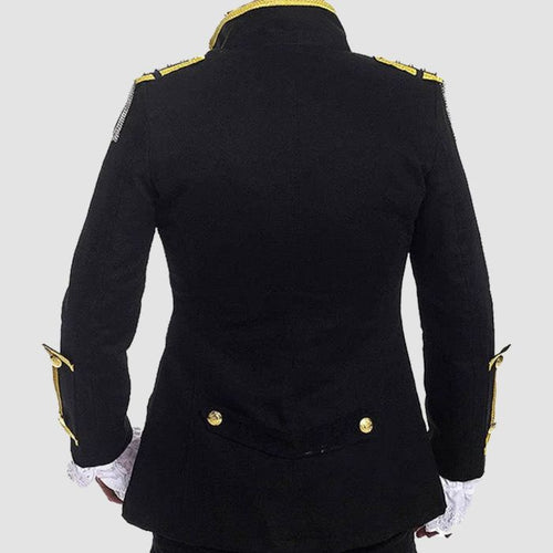 Black And Gold jacket Golden Steampunk Drummer Jacket