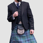 Men Grey Tweed Jacket With Waistcoat Jacket Prince Charlie