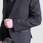 Men Grey Tweed Jacket With Waistcoat Jacket Prince Charlie
