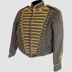 Steampunk Civil War Gray Wool Military Parade Jacket