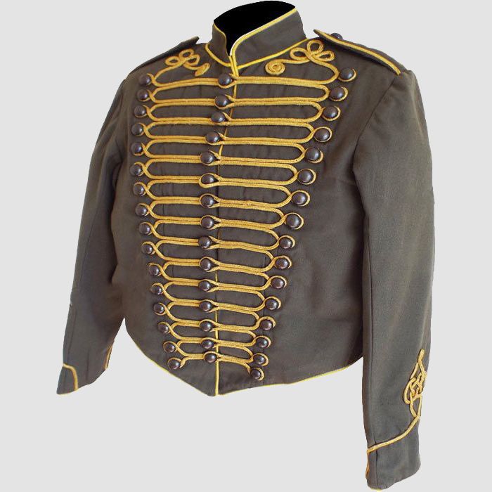 Steampunk Civil War Gray Wool Military Parade Jacket