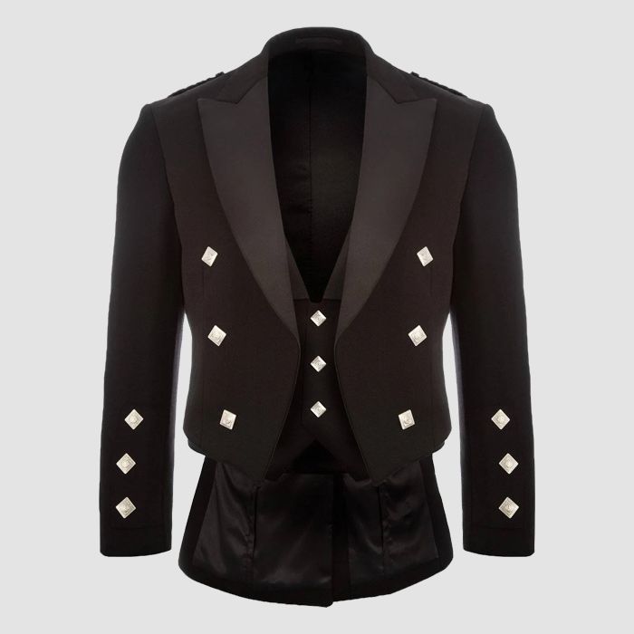Men's Prince Charlie Jacket Waistcoat Black