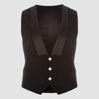 Men's Prince Charlie Jacket Waistcoat Black