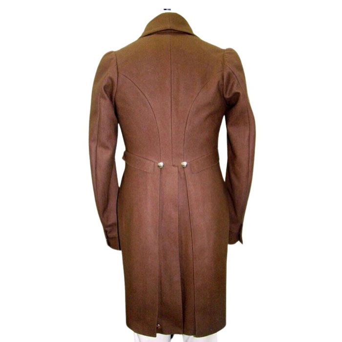 1810-1830 Regency Brown Wool Custom Made Tail Coat
