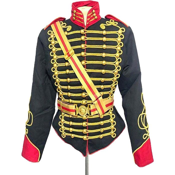 Men's Black Jacket Ceremonial Hussar Officers Jacket