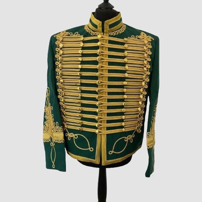 Napoleonic Hussar Uniform Military Style Gold Braided Jacket