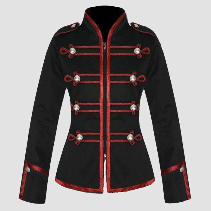 Red And Black Jacket Gothic Gothic Military Parade