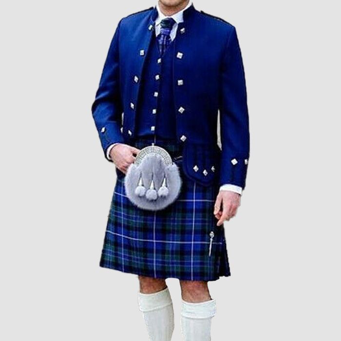 Sheriffmuir Doublet Jacket & Waistcoat Blue Wedding Kilt Jacket