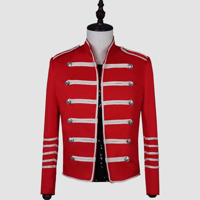 Men's British Military Hussar Jacket Artillery Tunic Uniform