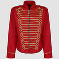 Red And Gold Jacket Men's Punk Military Officer Drummer Parade