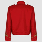 Red And Gold Jacket Men's Punk Military Officer Drummer Parade