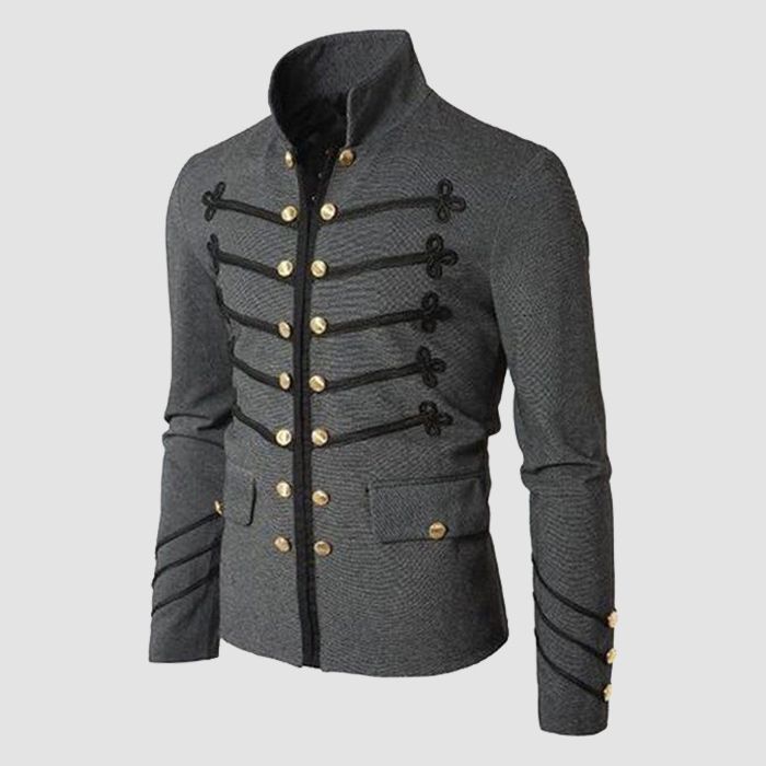 Vintage Jackets Men's Steampunk Military Parade Coat
