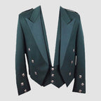 Prince Charlie Green Jacket With 5 Button Waistcoat