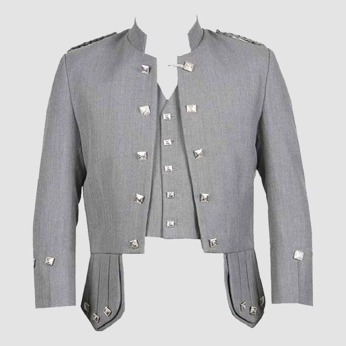 Prince Charlie Grey Jacket With Waistcoat