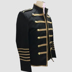 Military Hussar Gold Braid Slim Fit Jacket For Men's