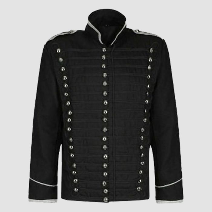 Black Military Jacket Hussar Uniform Parade