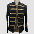 Military Hussar Gold Braid Slim Fit Jacket For Men's