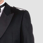 Prince Charlie Jacket Black Barathea Wool