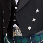 Prince Charlie Jacket Black Barathea Wool