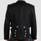 Prince Charlie Jacket Black Barathea Wool