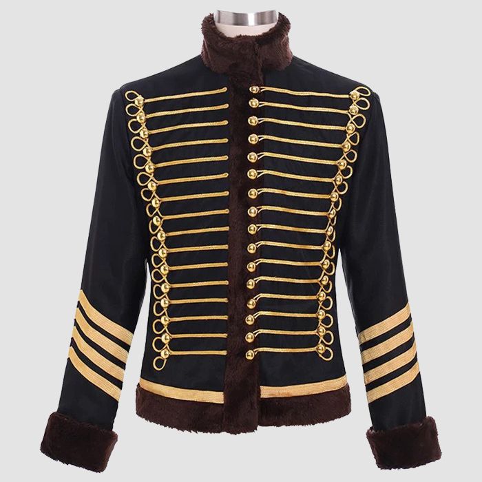 Military Jacket Women Parade Brown Trims