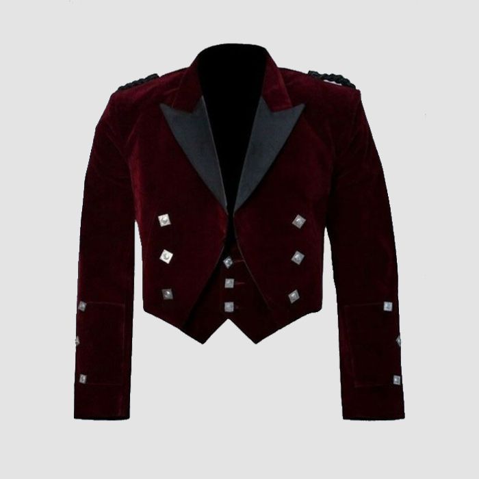 Red Velvet Prince Charlie Kilt Jacket