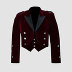 Red Velvet Prince Charlie Kilt Jacket