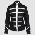 Black Zip Up Jacket Banned Military Drummer Parade Jacket