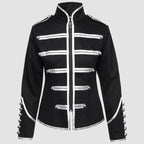Black Zip Up Jacket Banned Military Drummer Parade Jacket