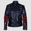 New Classic Military Rock Parade Coat Real Glazed Leather Jacket