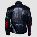 New Classic Military Rock Parade Coat Real Glazed Leather Jacket