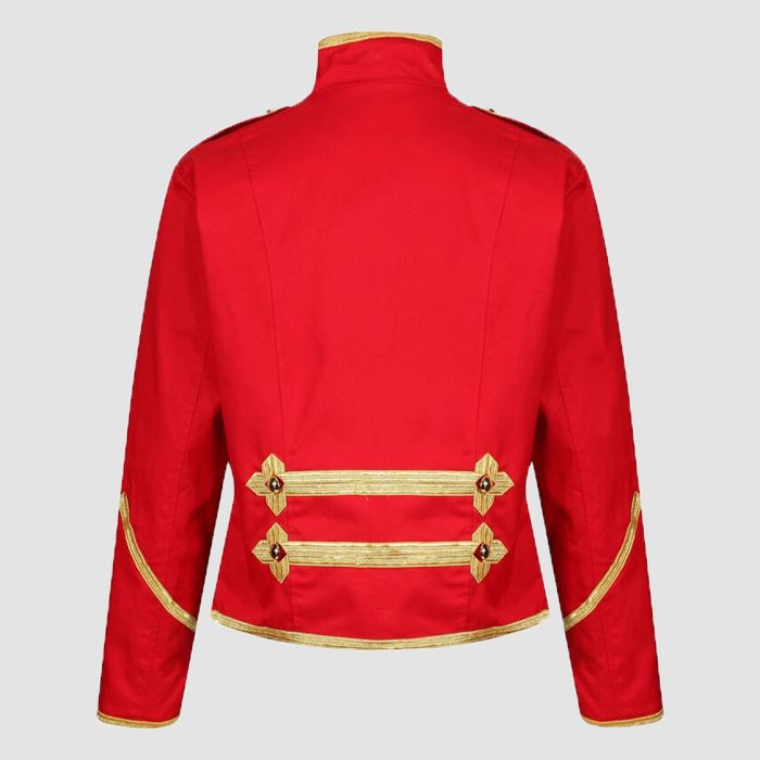 Men's Military Parade Red Marching Jacket