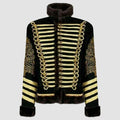 Black Faux Fur Jacket For Men Premium Military Hussar Uniform