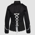 Black Zip Up Jacket Banned Military Drummer Parade Jacket