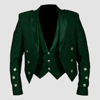 Prince Charlie Jacket Green With Lion Rampant Waistcoat