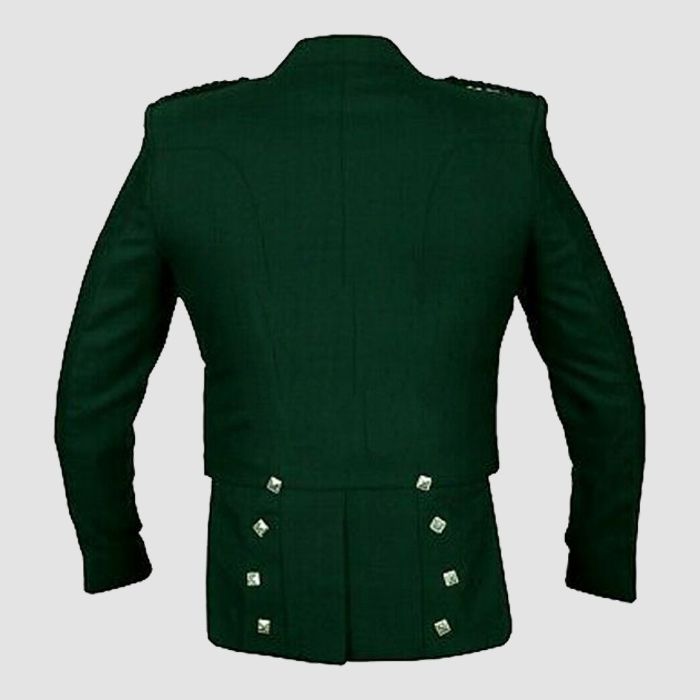 Prince Charlie Jacket Green With Lion Rampant Waistcoat
