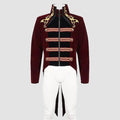 Men's Gothic Totem Embroidered Swallow Tailed Coat Red