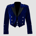 Blue Velvet Prince Charlie Jacket With Waistcoat-Made To Measure
