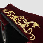 Men's Gothic Totem Embroidered Swallow Tailed Coat Red