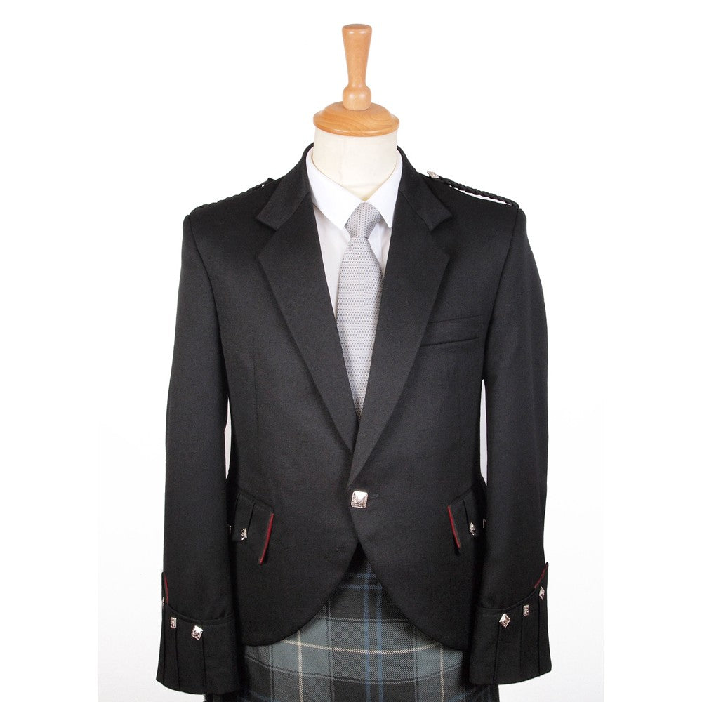 Argyll Kilt Jacket - Black Tweed Wool