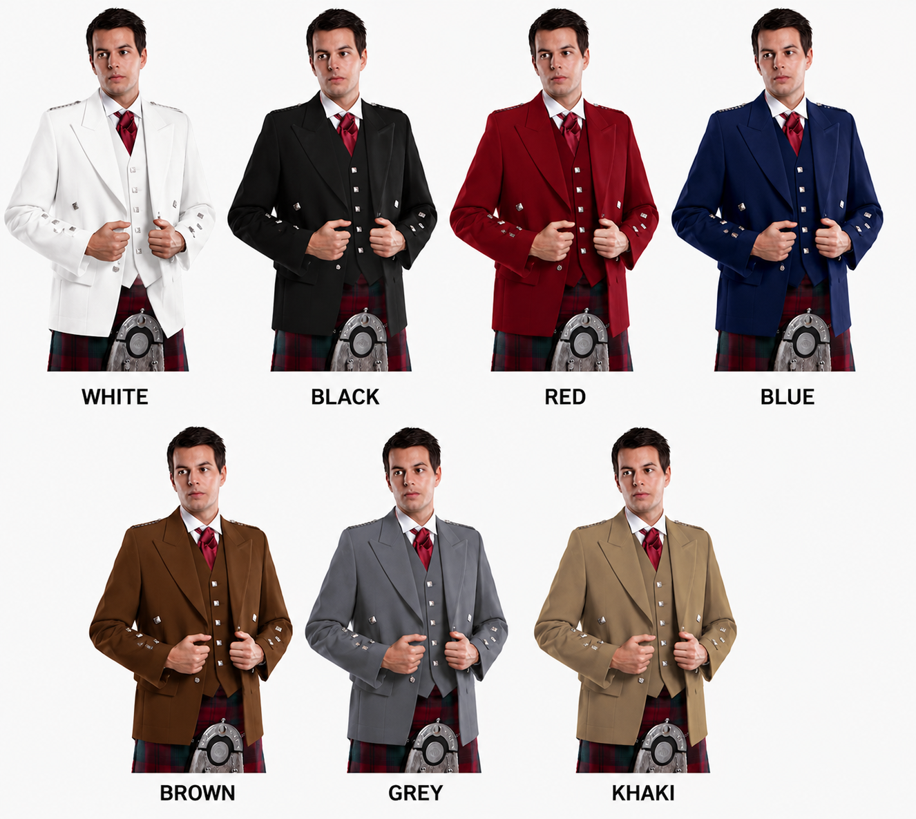 Prince Charlie Jacket and Waistcoat in Seven Colors