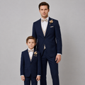 Navy Blue Father & Son Tuxedo Set – Italian Slim Fit 3 Piece