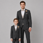 Grey Father & Son Tuxedo Set – Italian Slim Fit 3 Piece