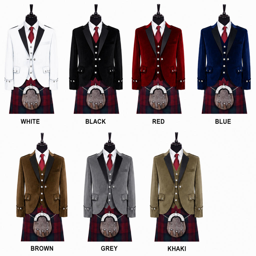 Velvet Argyll Kilt Jacket In 7 Colors