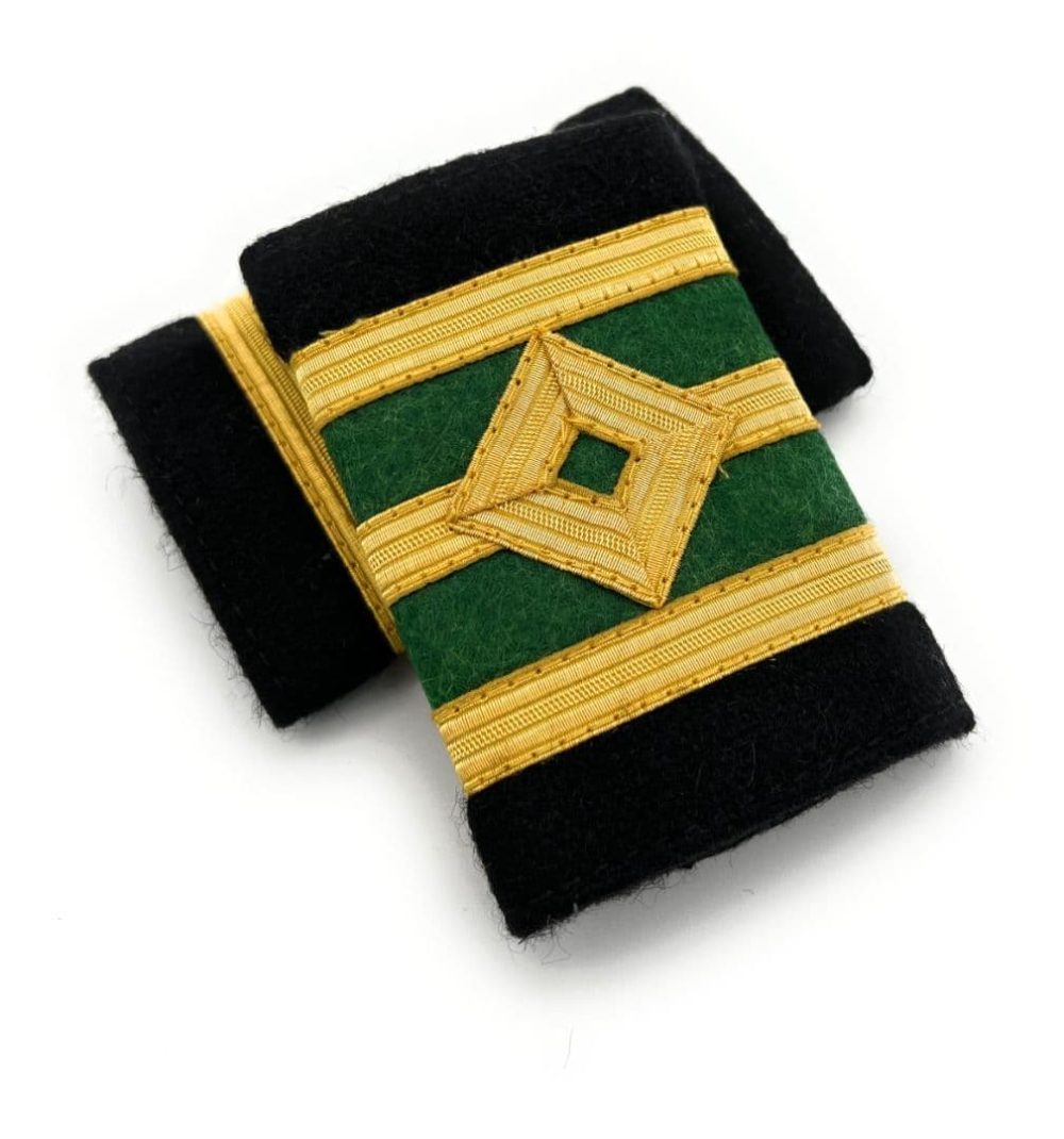 Epaulette Marine Dimond 3 Bar Gold Green Senior