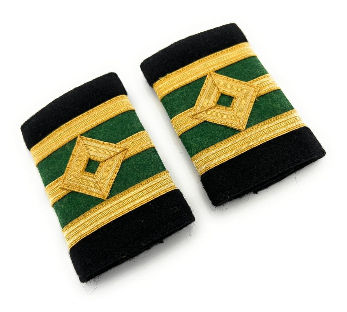 Epaulette Marine Dimond 3 Bar Gold Green Senior