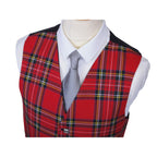 Red Tartan Waistcoat Vegan Friendly